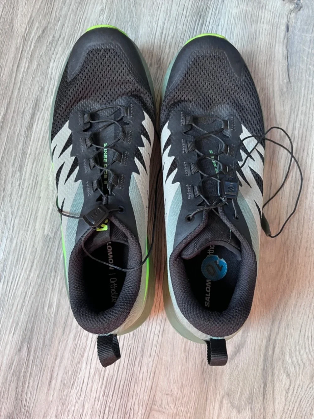 Salomon Sense Ride 5 Athletic Running Shoes Sneakers Men 10 Black Green